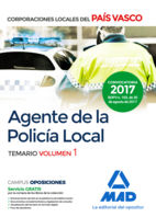 Portada de Agente de la Policía Local del País Vasco. Temario Volumen 1