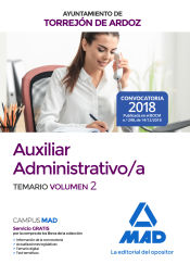 Portada de Auxiliar Administrativo/a del Ayuntamiento de Torrejón de Ardoz. Temario volumen 2