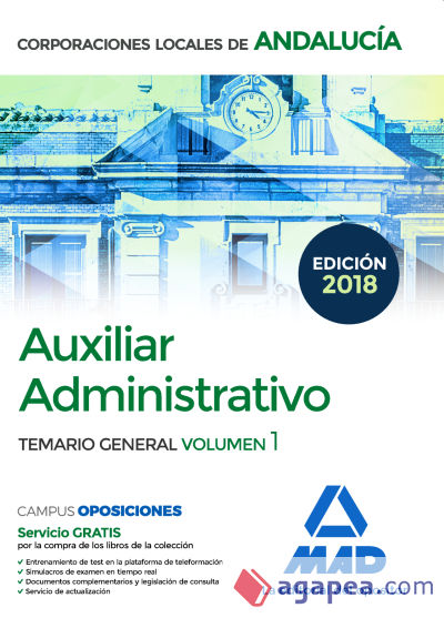 Auxiliar Administrativo de Corporaciones Locales de Andalucía. Temario General Volumen 1