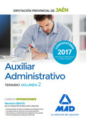 Portada de Auxiliar Administrativo de la Diputación Provincial de Jaén. Temario volumen 2