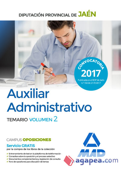 Auxiliar Administrativo de la Diputación Provincial de Jaén. Temario volumen 2