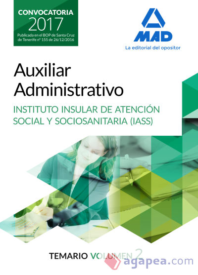 Auxiliar Administrativo del Instituto Insular de Atención Social y Sociosanitaria. Vol. 2, Temario