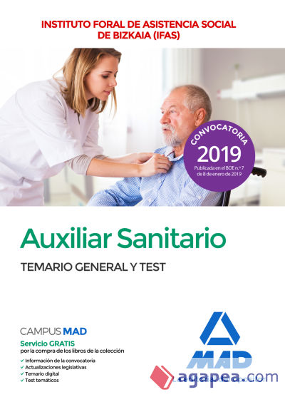 Auxiliar sanitario del Instituto Foral de Asistencia Social de Bizkaia (IFAS). Temario general y test