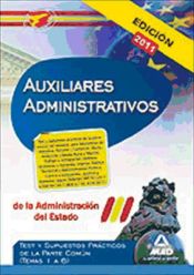 Portada de Auxiliares administrativos de la administración del estado. Test y supuestos prácticos de la parte común (temas 1 a 6)