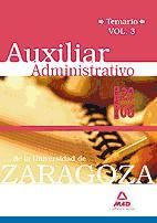 Portada de Auxiliares administrativos de la universidad de zaragoza. Temario. Volumen iii