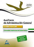 Portada de Auxiliares de Administración General de la Comunidad Autónoma de Extremadura. Test parte específica