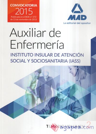 Auxiliares de enfermería del Instituto Insular de Atención Social y Sociosanitaria. Temario, volumen 2