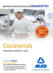 Portada de Cocinero/a de Osakidetza-Servicio Vasco de Salud. Temario común y test