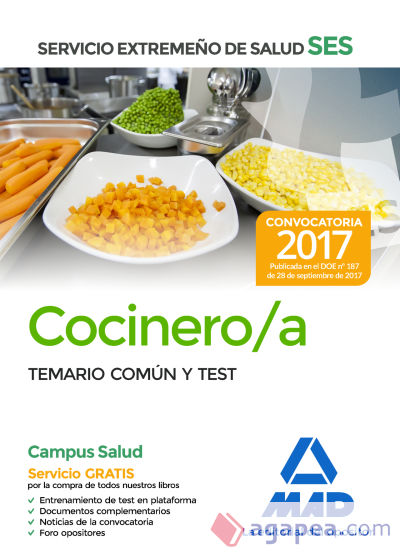 Cocinero del Servicio Extremeño de Salud (SES). Temario común y test