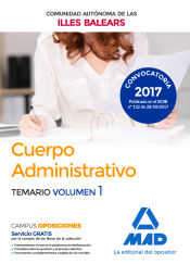 Portada de Cuerpo Administrativo. Temario Volumen 1. Comunidad Autónoma de las Illes Balears