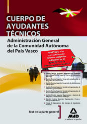 Portada de Cuerpo de Ayudantes Técnicos de la Administración General de la Comunidad Autónoma del País Vasco. Test de la parte general