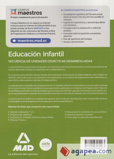 Cuerpo de Maestros Educación Infantil. Secuencia de unidades didácticas desarrolladas