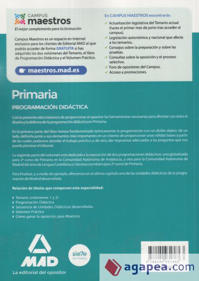 Cuerpo de Maestros Primaria. Programación didáctica