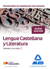 Portada de Cuerpo de Profesores de Enseñanza Secundaria. Lengua Castellana y Literatura. Temario. Volumen 2