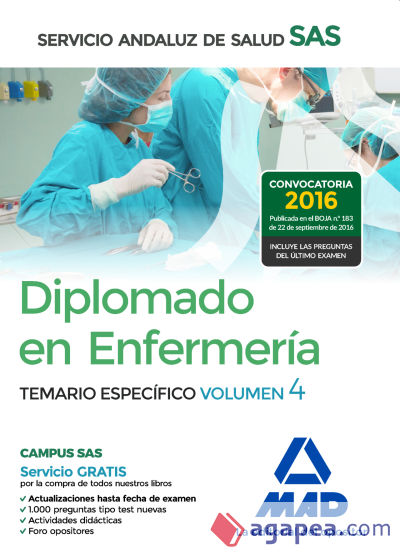 Diplomado en Enfermería del Servicio Andaluz de Salud (SAS). Temario específico, volumen 4