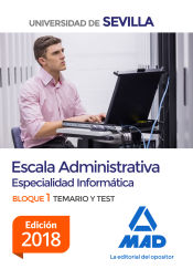 Portada de Escala Administrativa (Especialidad Informática) de la Universidad de Sevilla. Bloque I. Temario y test