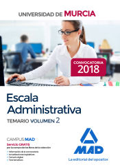 Portada de Escala Administrativa de la Universidad de Murcia. Temario volumen 2