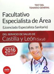 Portada de Facultativo Especialista de Área del Servicio de Salud de Castilla y León (SACYL). Test delTemario general