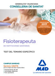 Portada de Fisioterapeuta de las Instituciones Sanitarias de la Conselleria de Sanitat de la Generalitat Valenciana. Test temario específico