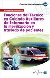 Portada de Funciones del Técnico en Cuidados Auxiliares de Enfermería en la movilización y traslado de pacientes