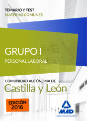 Portada de Grupo I Personal Laboral de la Junta de Castilla y León. Temario y test materias comunes