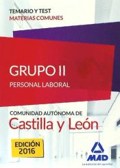 Portada de Grupo II Personal Laboral de la Junta de Castilla y León. Temario y test materias comunes