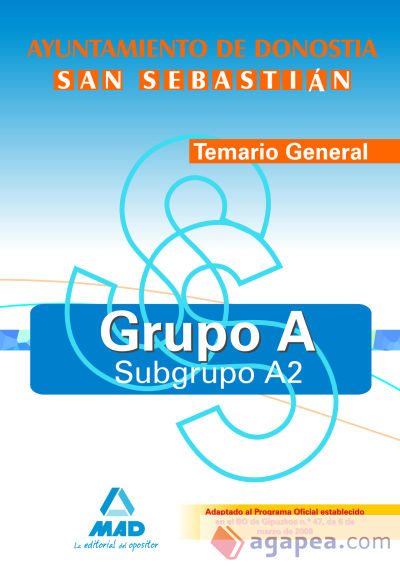 Grupo a-subgrupo a2 del ayuntamiento de donostia-san sebastián. Temario general