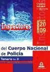 Portada de Inspectores del Cuerpo Nacional de Polic&iacute;a. Temario Volumen III. Ciencias Sociales y T&eacute;cnicas