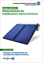 Portada de Mantenimiento de instalaciones solares térmicas. Certificados de profesionalidad. Montaje y mantenimiento de instalaciones solares térmicas