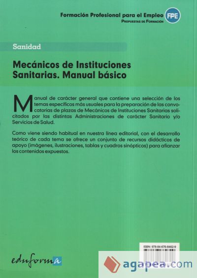 Mecánicos de Instituciones Sanitarias. Manual básico