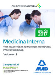 Portada de Medicina Interna. Test comentados de materias específicas para oposiciones. Volumen 1