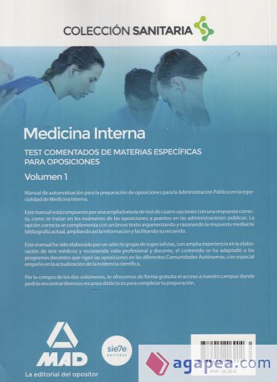 Medicina Interna. Test comentados de materias específicas para oposiciones. Volumen 1