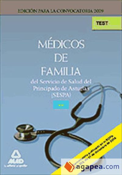 Médicos de familia del servicio de salud del principado de asturias (sespa). Test deltemario específico