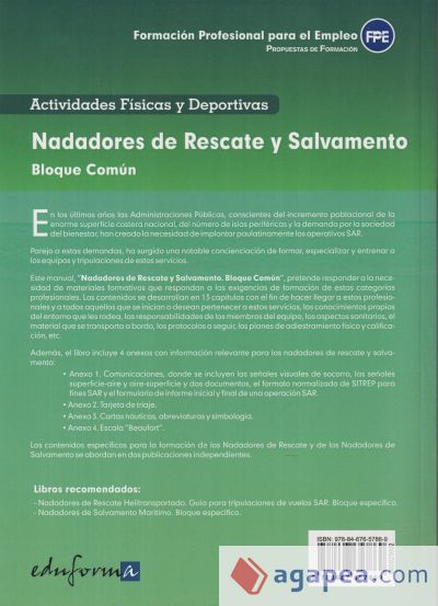 Nadadores de rescate y salvamento. Bloque común. Formación profesional para el empleo