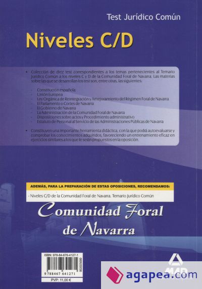 Niveles c/d comunidad foral de navarra. Test jurídico común