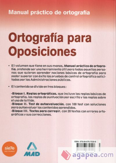 Ortografía para oposiciones. Manual práctico de ortografía