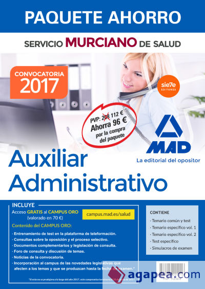 Paquete Ahorro Auxiliar Administrativo del Servicio Murciano de Salud