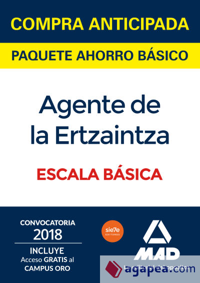 Paquete Ahorro BÁSICO Agente de la Ertzaintza Escala Básica