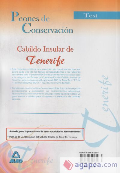 Peones de conservación del cabildo insular de tenerife. Test