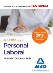 Portada de Personal laboral de la Comunidad Autónoma de Cantabria Grupos 1, 2 y 3. Temario común y test