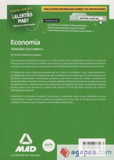 Profesores de Enseñanza Secundaria Economía Temario volumen 4