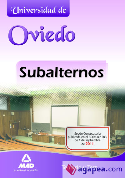 Subalternos de la Universidad de Oviedo. Temario y test