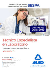 Portada de Técnico Especialista en Laboratorio del Servicio de Salud del Principado de Asturias (SESPA). Temario Parte Específica Volumen 3