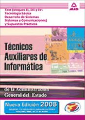 Portada de Técnicos auxiliares de informática. Test de los bloques ii, iii y iv y supuestos prácticos