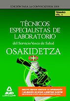 Portada de T&eacute;cnicos especialistas de laboratorio del servicio vasco de salud/osakidetza. Temario. Volumen ii