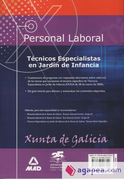 Tecnicos especialistas en jardin de infancia  personal laboral de la xunta de galicia. Test