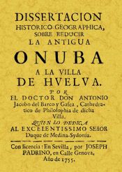 Portada de Disertación histórica Onuba