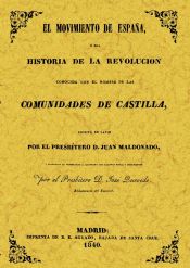 Portada de El movimiento de España. Historia conocida con el nombre de las Comunidades de Castilla