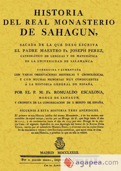 Historia del Real Monasterio de Sahagún Historia del Real Monasterio de Sahagún