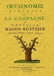 Portada de Oeconomie generale de la campagne, o nouvelle maison rustique